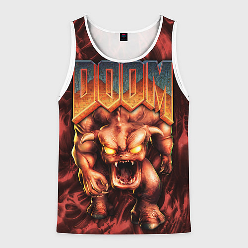 Мужская майка без рукавов DOS DOOM - Bull demon / 3D-Белый – фото 1