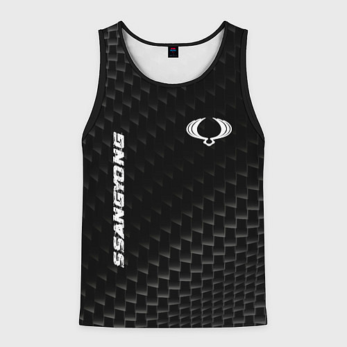 Мужская майка без рукавов SsangYong карбоновый фон / 3D-Черный – фото 1