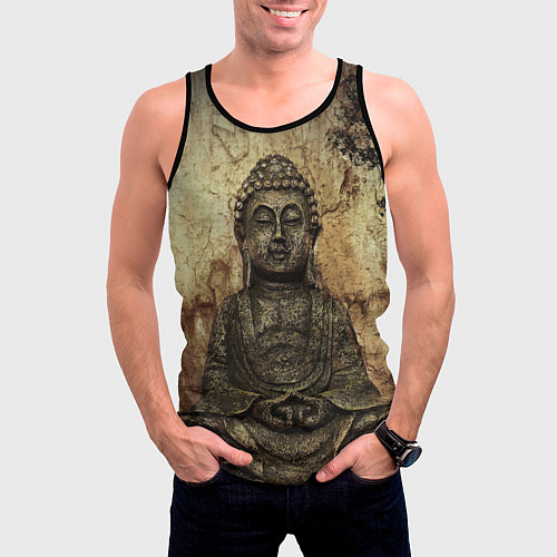 Мужская майка без рукавов Статуя Будды / 3D-Черный – фото 3