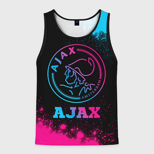 Мужская майка без рукавов Ajax - neon gradient / 3D-Черный – фото 1