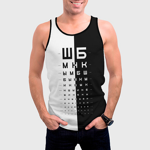 Мужская майка без рукавов ШБ черно-белый вариант / 3D-Черный – фото 3