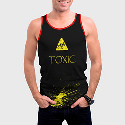Майка-безрукавка мужская TOXIC - Биологическая опасность, цвет: 3D-красный — фото 2