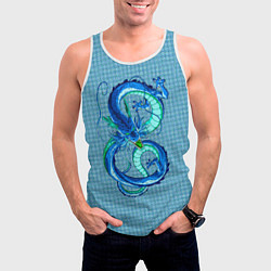 Майка-безрукавка мужская Синий дракон в форме цифры 8, цвет: 3D-белый — фото 2