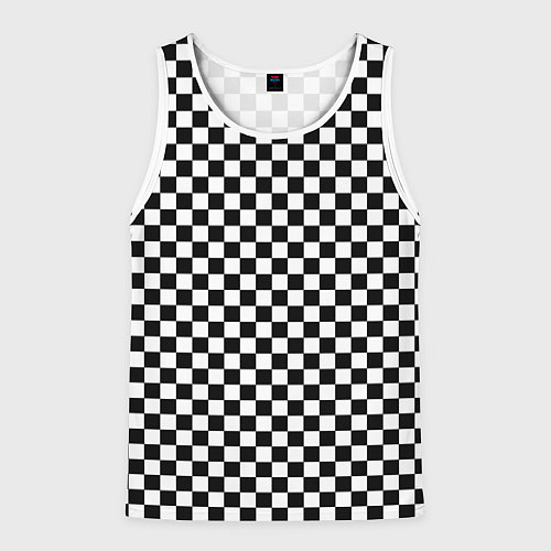 Мужская майка без рукавов Шахматное пано / 3D-Белый – фото 1