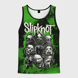 Мужская майка без рукавов Slipknot green abstract