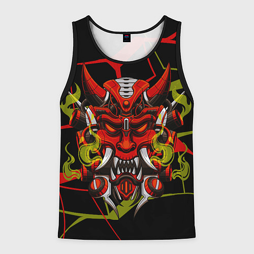 Мужская майка без рукавов Голова красного дъявола / 3D-Черный – фото 1