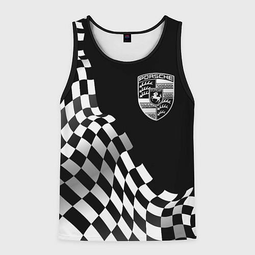 Мужская майка без рукавов Porsche racing flag / 3D-Черный – фото 1