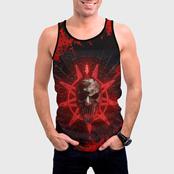 Майка-безрукавка мужская Slipknot red satan star, цвет: 3D-черный — фото 2