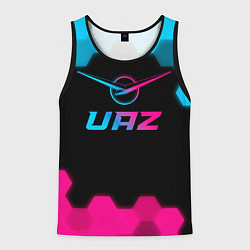 Майка-безрукавка мужская UAZ - neon gradient, цвет: 3D-черный