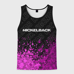 Майка-безрукавка мужская Nickelback rock legends: символ сверху, цвет: 3D-черный