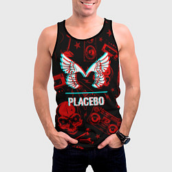 Майка-безрукавка мужская Placebo rock glitch, цвет: 3D-черный — фото 2