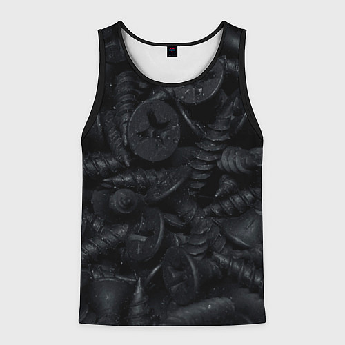 Мужская майка без рукавов Саморезы / 3D-Черный – фото 1