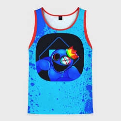 Мужская майка без рукавов Радужные друзья: Синий глитч