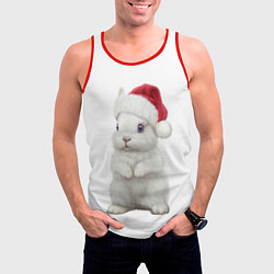 Майка-безрукавка мужская Рождественский крольчонок, цвет: 3D-красный — фото 2