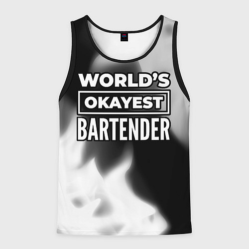 Мужская майка без рукавов Worlds okayest bartender - dark / 3D-Черный – фото 1