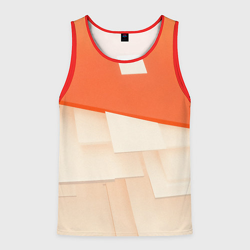 Мужская майка без рукавов Абстрактные геометрические оранжевые и светлые фиг / 3D-Красный – фото 1