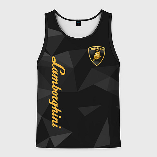 Мужская майка без рукавов Lamborghini серые треугольники / 3D-Черный – фото 1