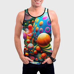Майка-безрукавка мужская Абстрактные космические шары, цвет: 3D-черный — фото 2