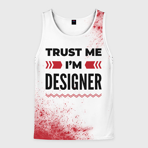 Мужская майка без рукавов Trust me Im designer white / 3D-Белый – фото 1