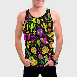 Майка-безрукавка мужская Mexican motifs, цвет: 3D-черный — фото 2
