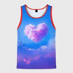 Майка-безрукавка мужская Облако в форме сердца, цвет: 3D-красный