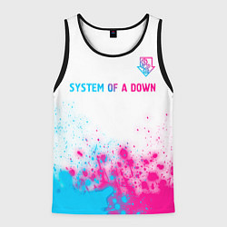 Мужская майка без рукавов System of a Down neon gradient style: символ сверх