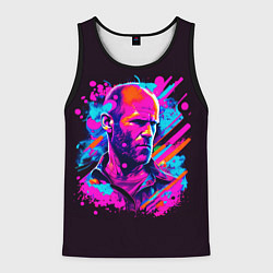 Майка-безрукавка мужская Jason Statham - pop art, цвет: 3D-черный