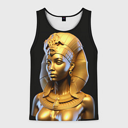 Майка-безрукавка мужская Нейросеть - золотая египетская богиня, цвет: 3D-черный
