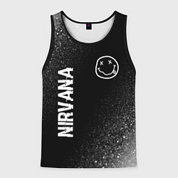 Майка-безрукавка мужская Nirvana glitch на темном фоне: надпись, символ, цвет: 3D-черный
