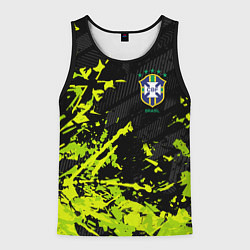 Майка-безрукавка мужская Сборная Бразилия пятна, цвет: 3D-черный
