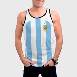 Майка-безрукавка мужская Сборная Аргентины ЧМ 2022, цвет: 3D-черный — фото 2