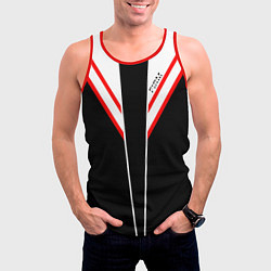 Майка-безрукавка мужская FIRM черная с белым углом, цвет: 3D-красный — фото 2
