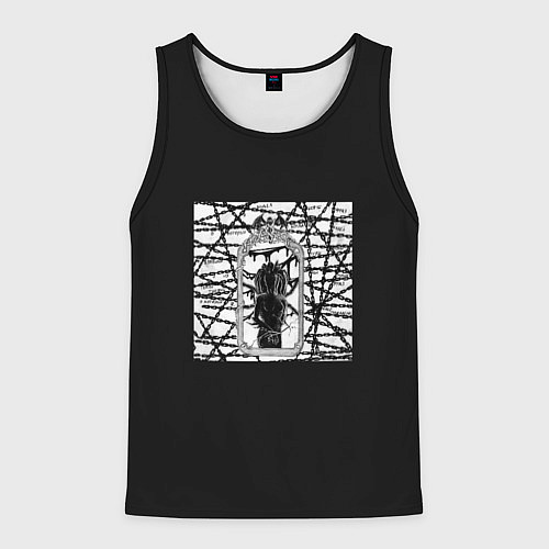 Мужская майка без рукавов Pyrokinesis - терновый венец эволюции / 3D-Черный – фото 1