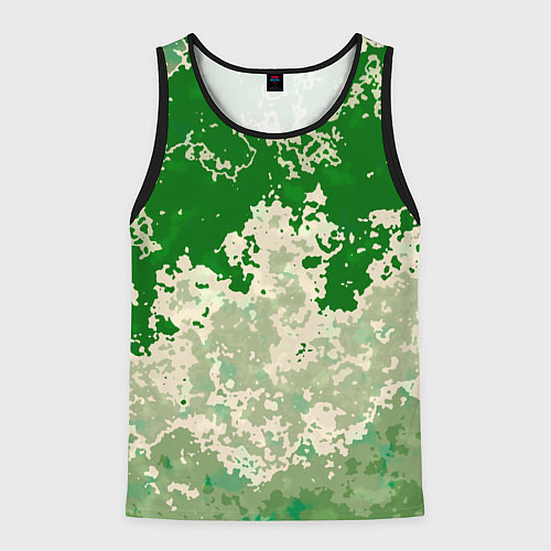 Мужская майка без рукавов Абстракция в зелёных тонах / 3D-Черный – фото 1