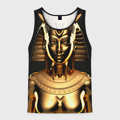 Мужская майка без рукавов Египетская царица - Золотой бюст / 3D-Черный – фото 1