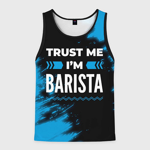 Мужская майка без рукавов Trust me Im barista dark / 3D-Черный – фото 1