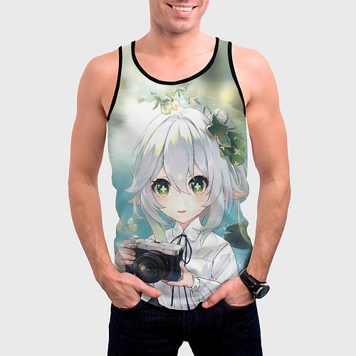 Мужская майка без рукавов Нахида с фотоаппаратом / 3D-Черный – фото 3