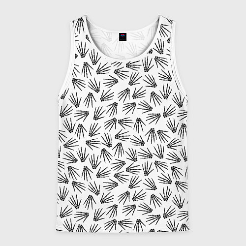 Мужская майка без рукавов Ладонь скелета / 3D-Белый – фото 1