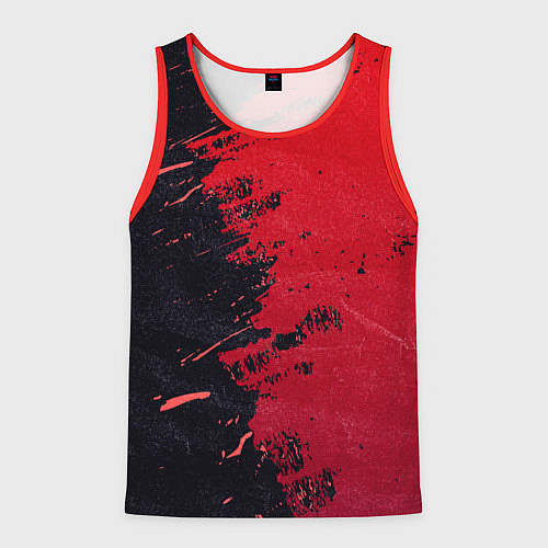 Мужская майка без рукавов Черное и красное / 3D-Красный – фото 1