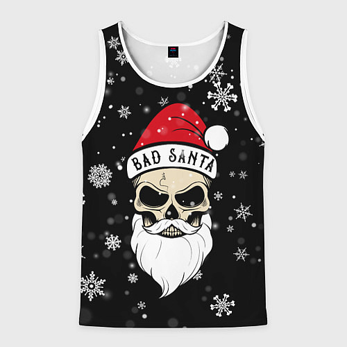 Мужская майка без рукавов Christmas Bad Santa / 3D-Белый – фото 1