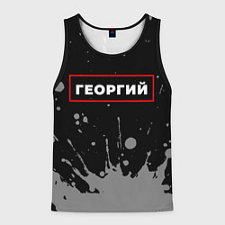 Мужская майка без рукавов Георгий - в красной рамке на темном