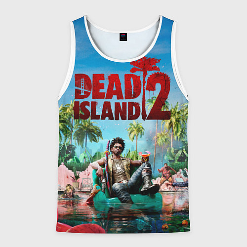 Мужская майка без рукавов Dead island two / 3D-Белый – фото 1