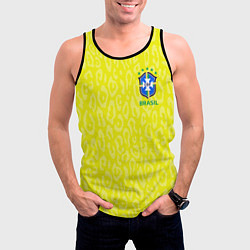 Майка-безрукавка мужская Форма сборной Бразилии ЧМ 2022, цвет: 3D-черный — фото 2