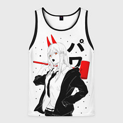 Мужская майка без рукавов Пауэр на белом фоне