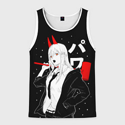 Мужская майка без рукавов Пауэр на черном фоне