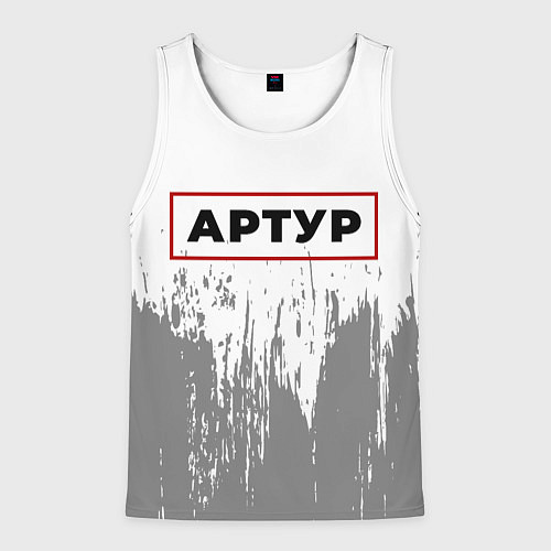 Мужская майка без рукавов Артур - в красной рамке на светлом / 3D-Белый – фото 1
