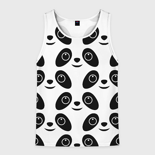 Мужская майка без рукавов Panda bing dun dun / 3D-Белый – фото 1