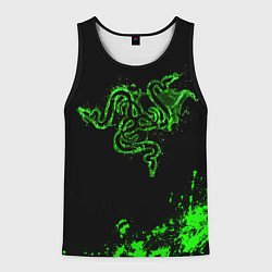 Майка-безрукавка мужская Razer брызги, цвет: 3D-черный