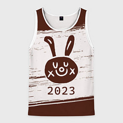 Майка-безрукавка мужская НГ Кролик рисованный на светлом, цвет: 3D-белый