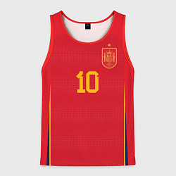 Майка-безрукавка мужская Педри ЧМ 2022 сборная Испании, цвет: 3D-красный